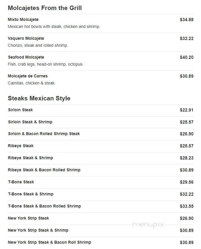 Puerto Nayarit Restaurant - Denver, CO menu_pic