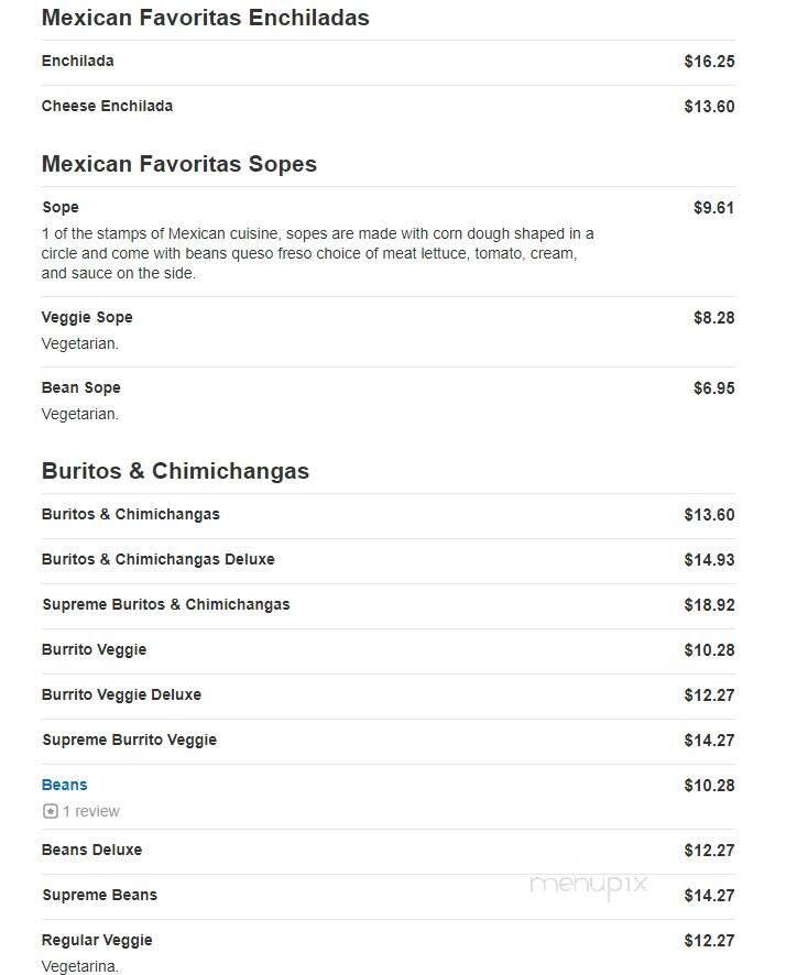 Puerto Nayarit Restaurant - Denver, CO menu_pic