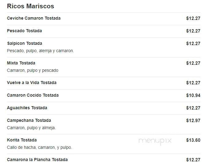 Puerto Nayarit Restaurant - Denver, CO menu_pic