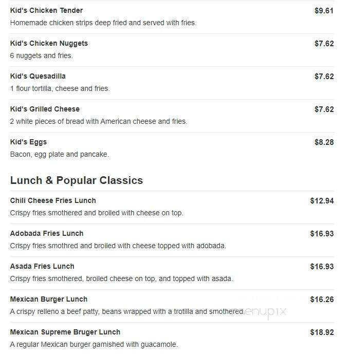 Puerto Nayarit Restaurant - Denver, CO menu_pic