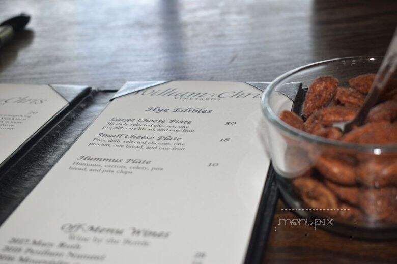 William Chris Vineyards - Hye, TX menu_pic