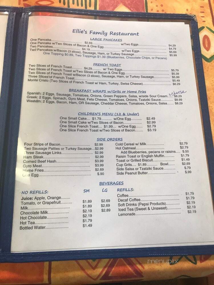Ellie's Breakfast & Lunch - Tampa, FL menu_pic