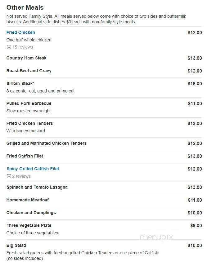Pine Tavern Restaurant - Floyd, VA menu_pic