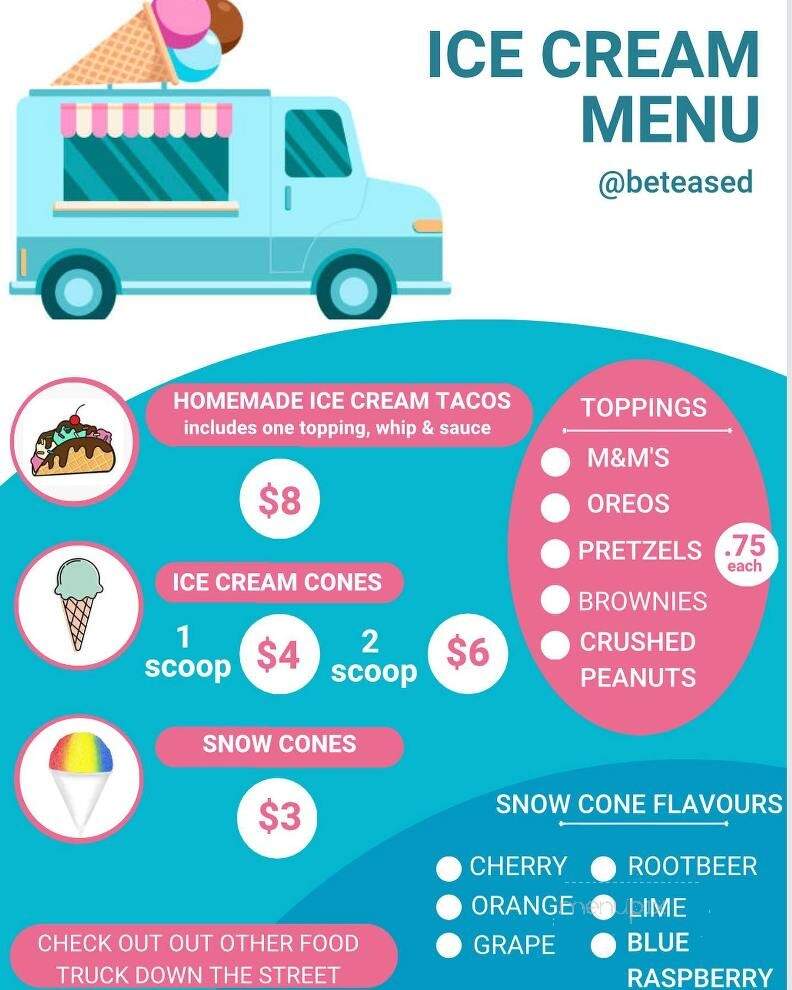 Be Teased Food Truck - Scotch Creek, BC menu_pic