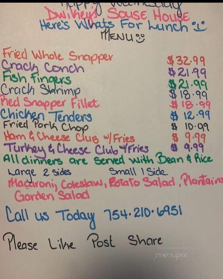 Dwikey's Souse House - Pembroke Pines, FL menu_pic