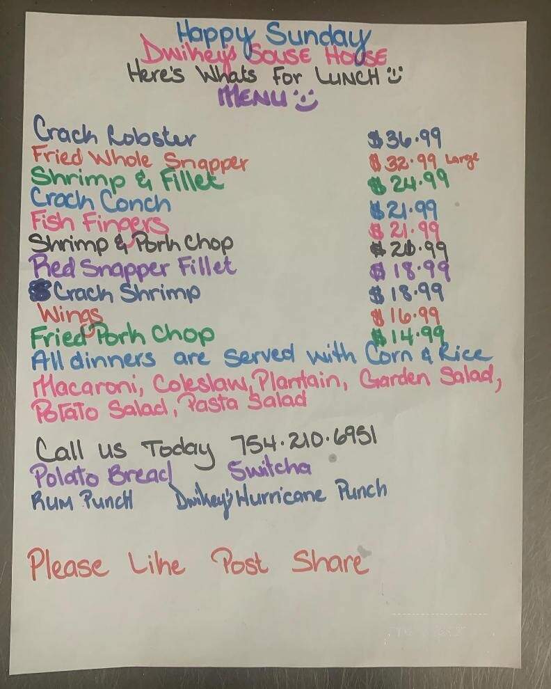 Dwikey's Souse House - Pembroke Pines, FL menu_pic