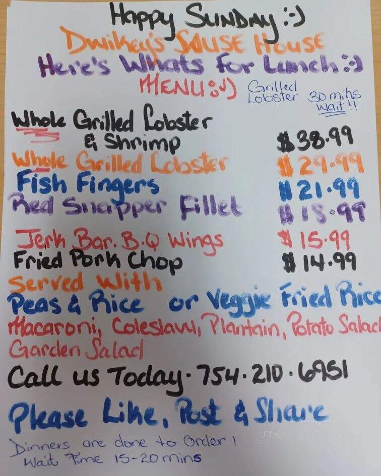 Dwikey's Souse House - Pembroke Pines, FL menu_pic
