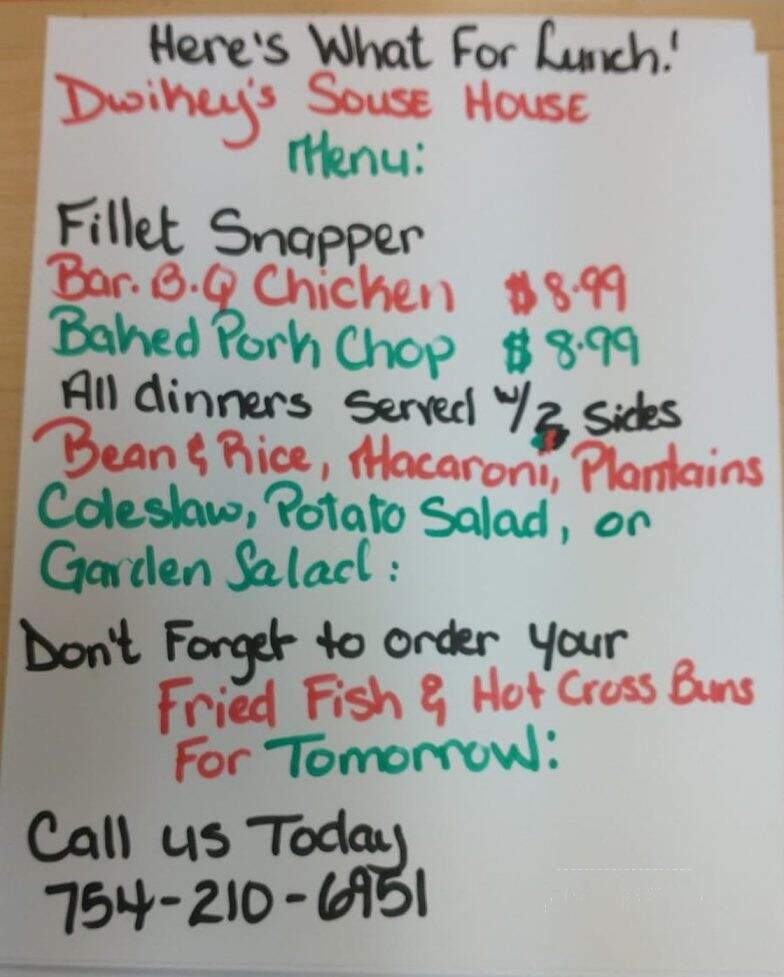 Dwikey's Souse House - Pembroke Pines, FL menu_pic