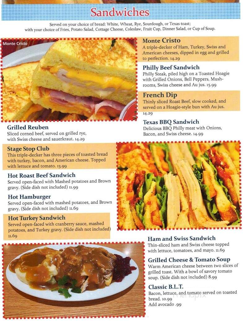 Boise Stage Stop - Boise, ID menu_pic