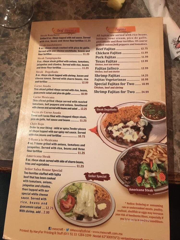 Senor Salsa - Skiatook, OK menu_pic