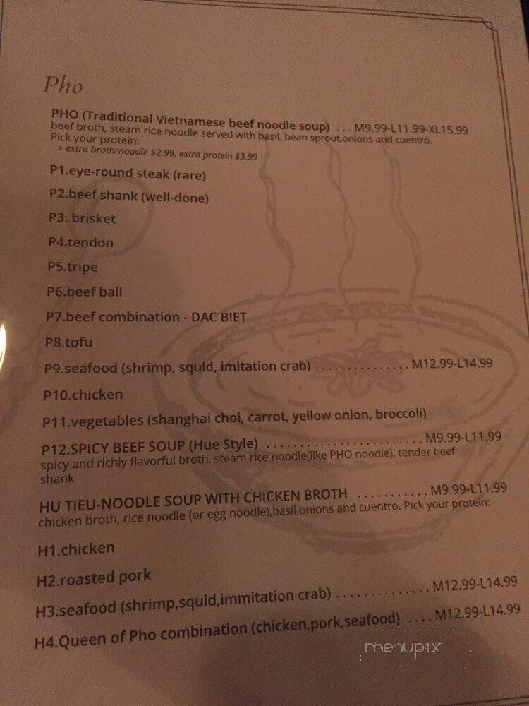Queen of Pho - Chapel Hill, NC menu_pic