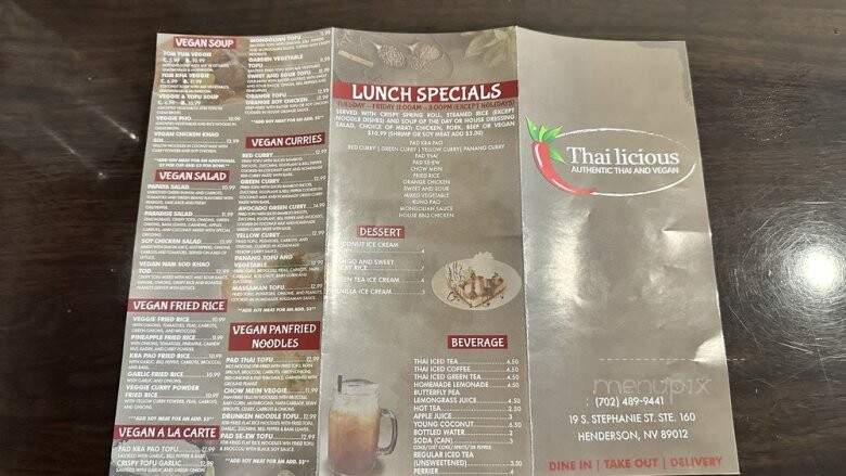 Thailicious Authentic Thai & Vegan - Henderson, NV menu_pic