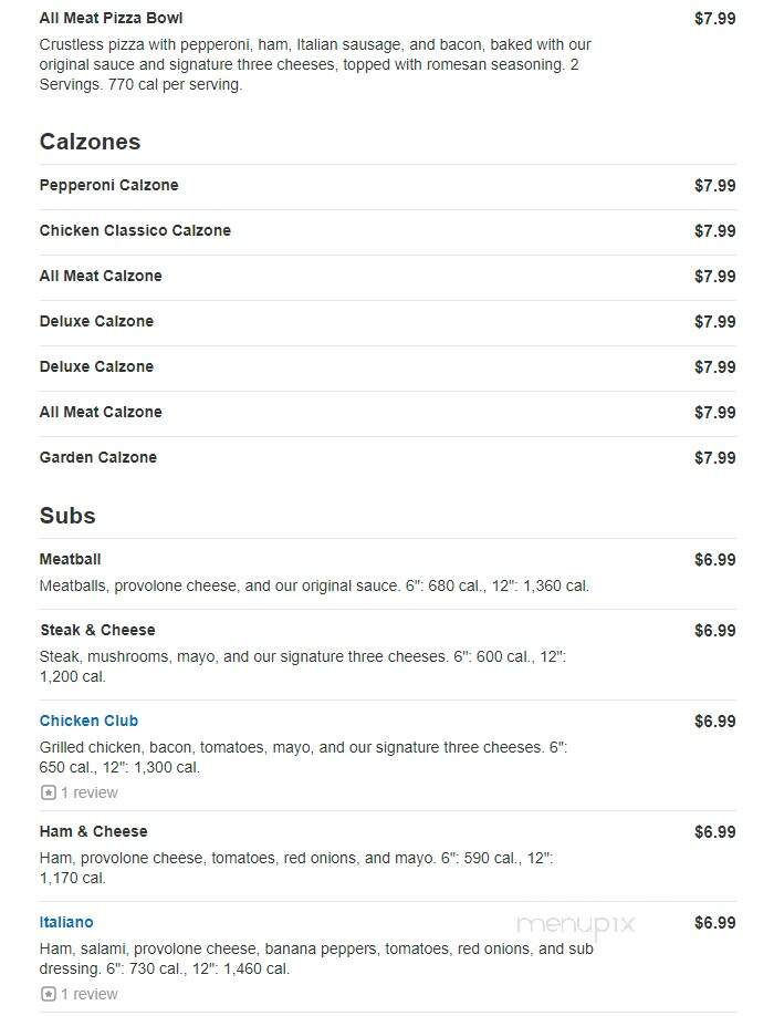Marco's Pizza - Crossville, TN menu_pic