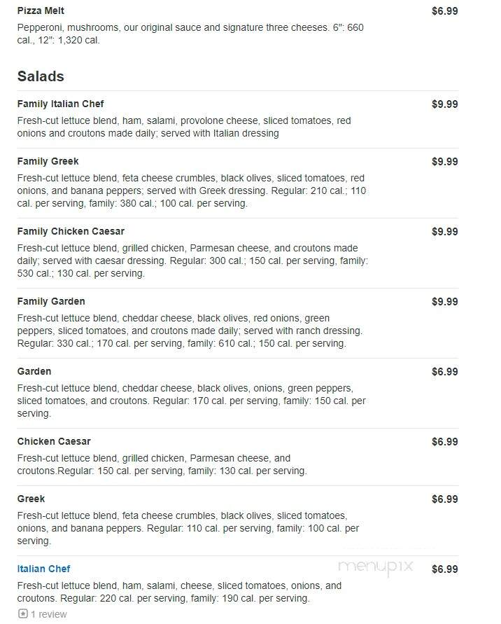 Marco's Pizza - Crossville, TN menu_pic