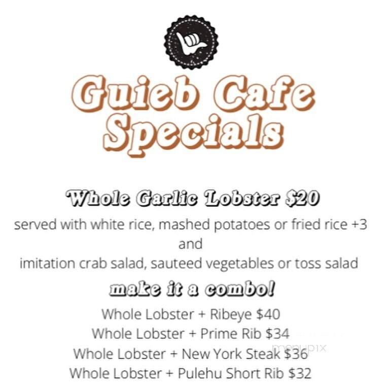 Guieb Cafe - Wahiawa, HI menu_pic