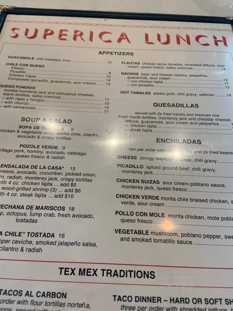 Superica - Cary, NC menu_pic