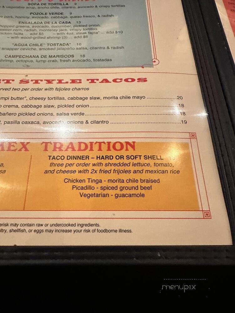 Superica - Cary, NC menu_pic