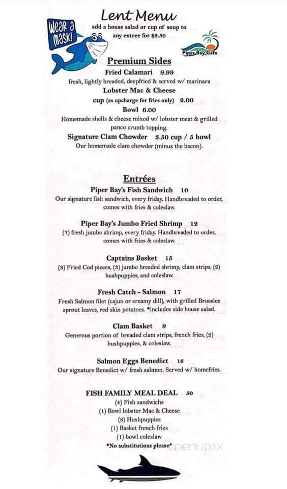 Piper Bay Cafe - Delmont, PA menu_pic