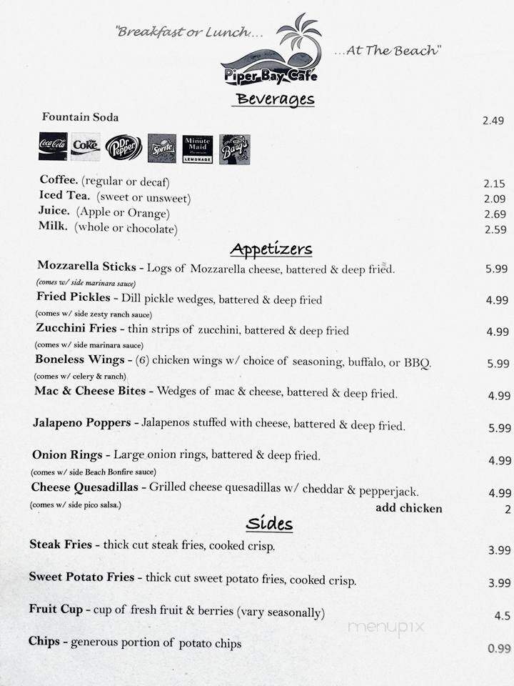Piper Bay Cafe - Delmont, PA menu_pic