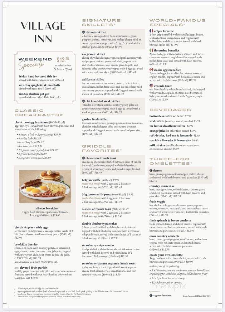 The Village Inn - Oldsmar, FL menu_pic