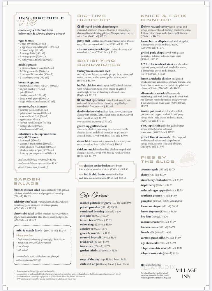 The Village Inn - Oldsmar, FL menu_pic
