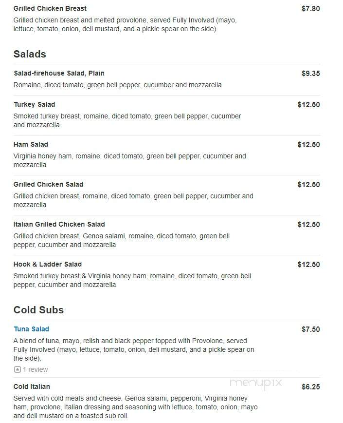 Firehouse Subs - Salem, VA menu_pic