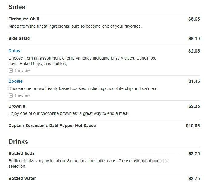 Firehouse Subs - Salem, VA menu_pic