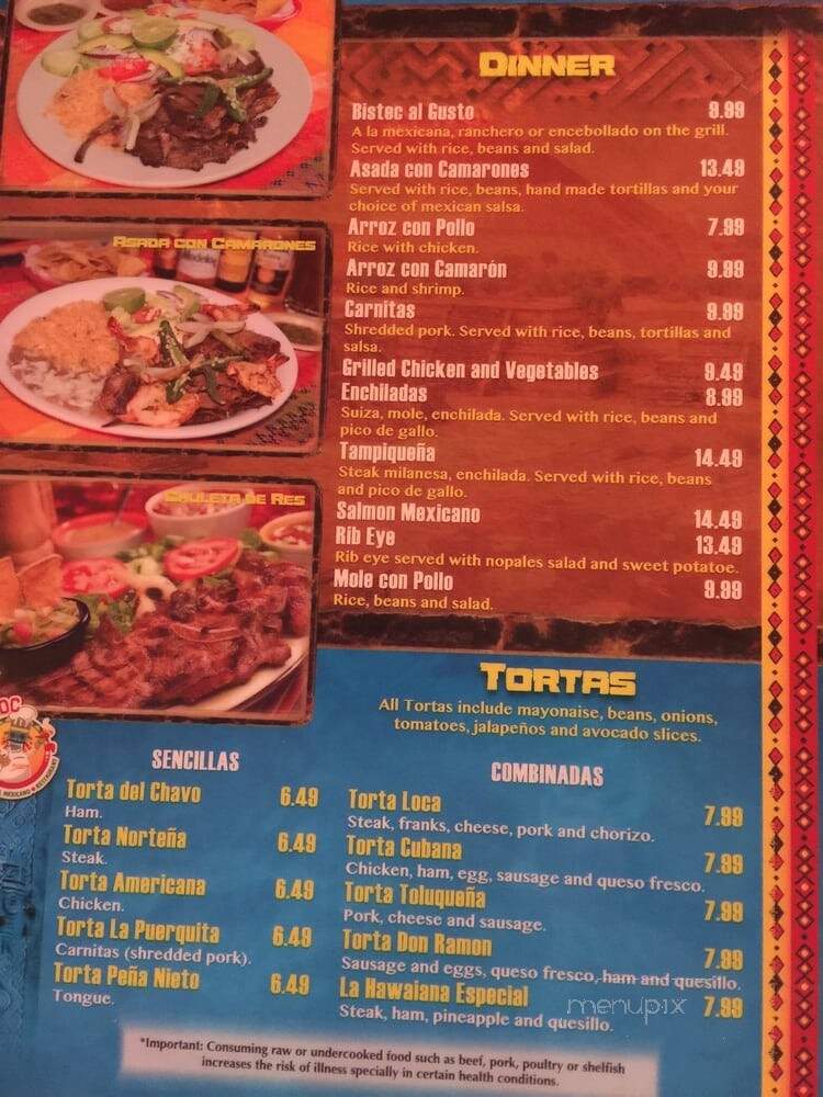Tlaloc El Mexicano - Athens, GA menu_pic