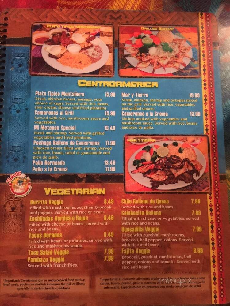 Tlaloc El Mexicano - Athens, GA menu_pic