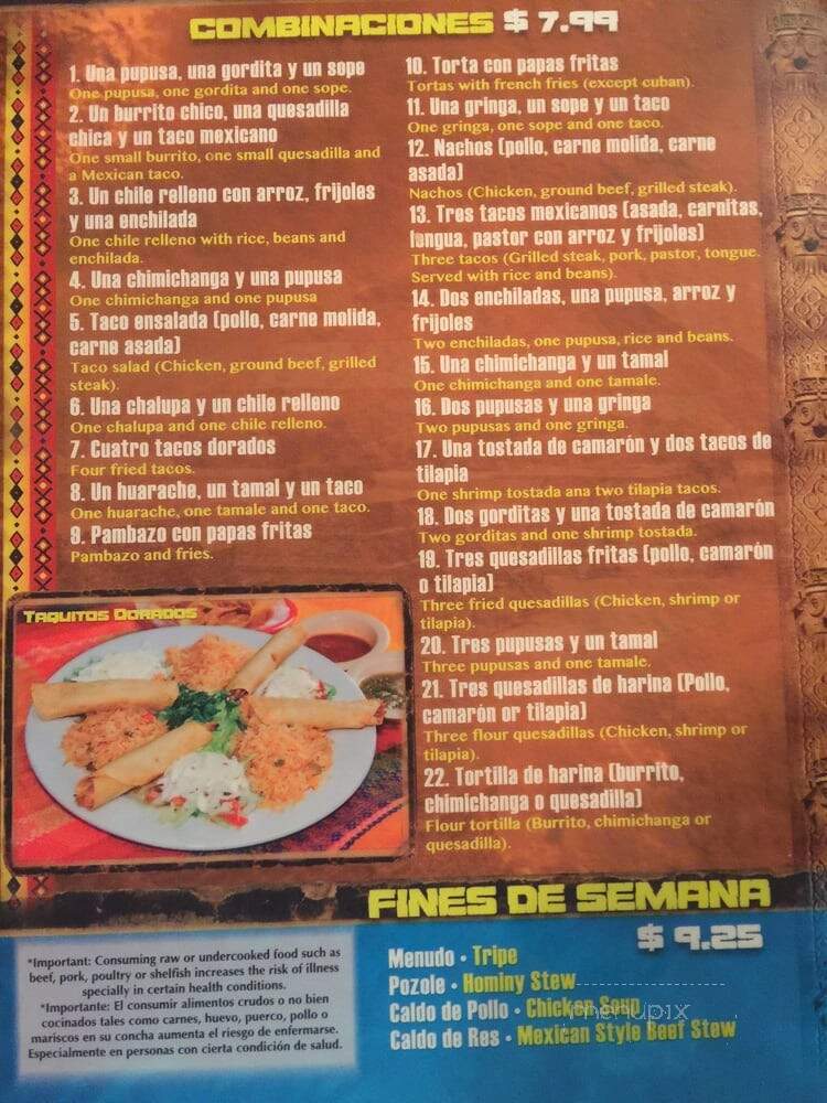 Tlaloc El Mexicano - Athens, GA menu_pic