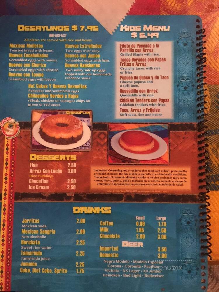 Tlaloc El Mexicano - Athens, GA menu_pic