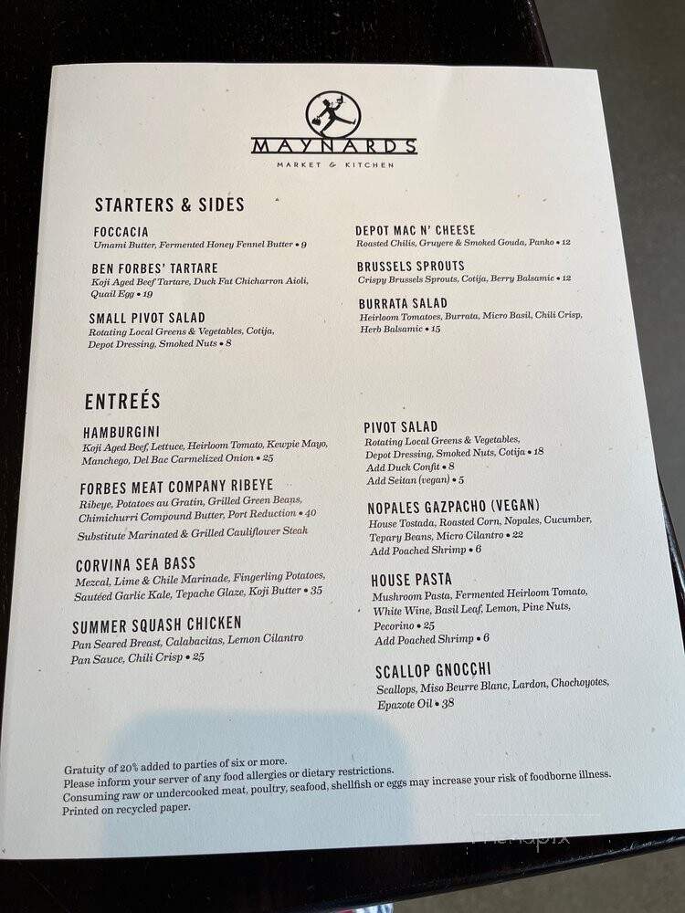 Maynards Market & Kitchen - Tucson, AZ menu_pic