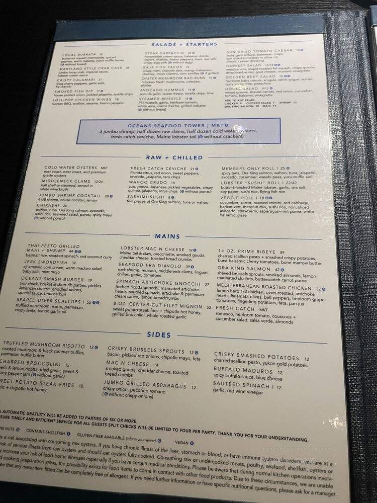 Oceans 234 - Deerfield Beach, FL menu_pic