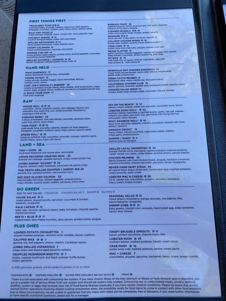 Oceans 234 - Deerfield Beach, FL menu_pic