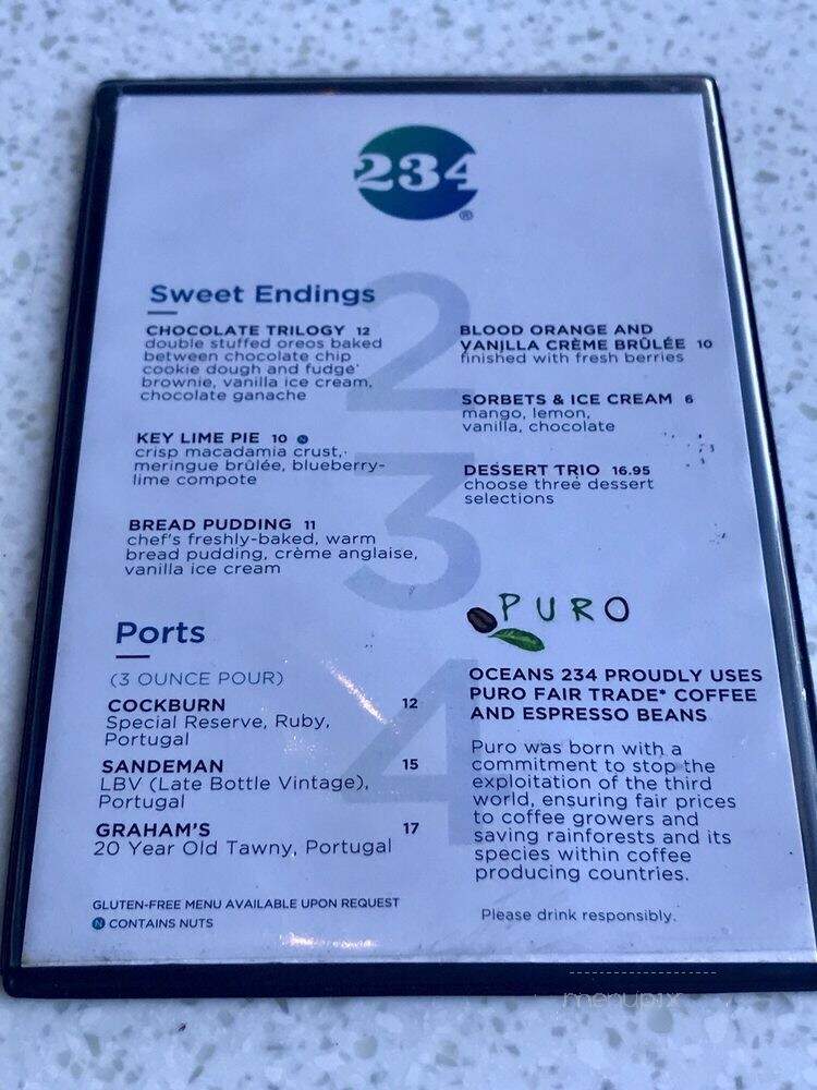Oceans 234 - Deerfield Beach, FL menu_pic