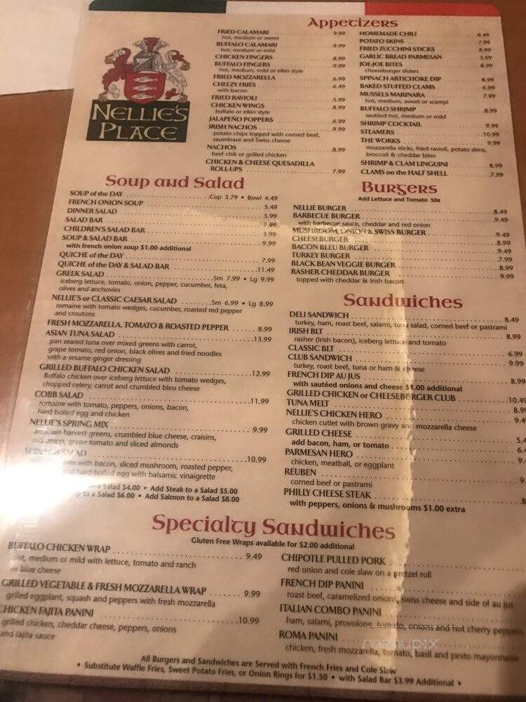 Nellie's Place - Waldwick, NJ menu_pic