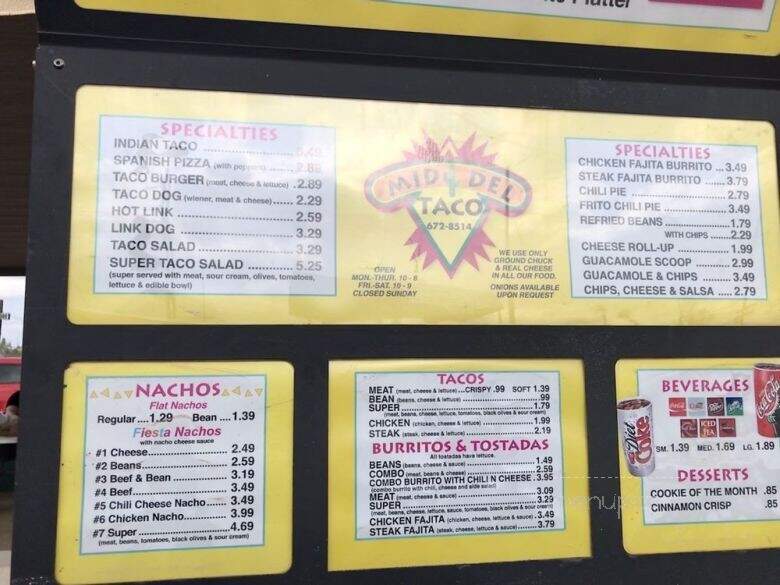 Mid Del Taco - Oklahoma City, OK menu_pic