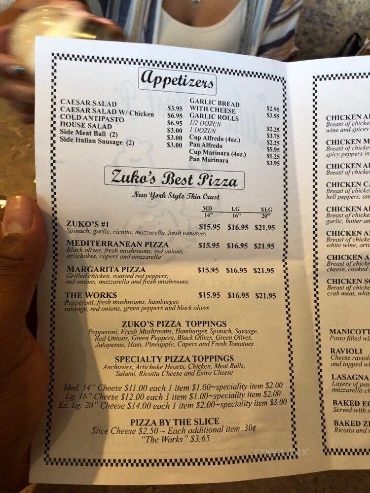 Zuko Pizza Pasta - Rowlett, TX menu_pic