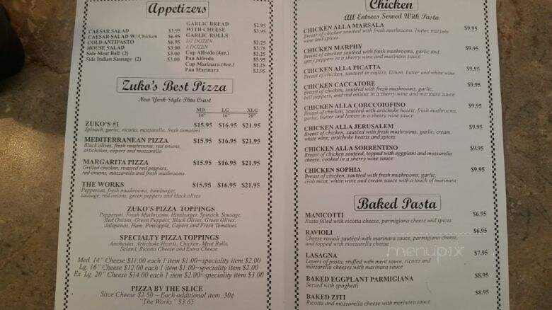 Zuko Pizza Pasta - Rowlett, TX menu_pic