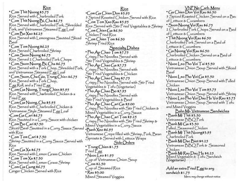 Vietnam Pearl - Costa Mesa, CA menu_pic