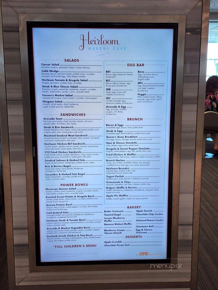Heirloom - Mississauga, ON menu_pic