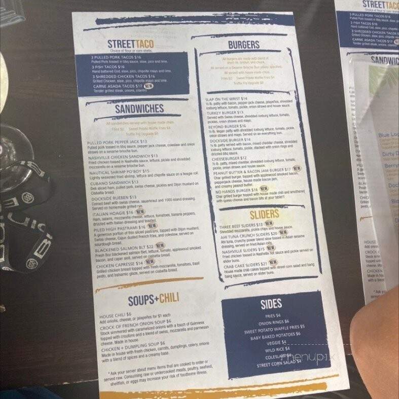 Zef's Dockside Bar & Kitchen - St Clair Shores, MI menu_pic