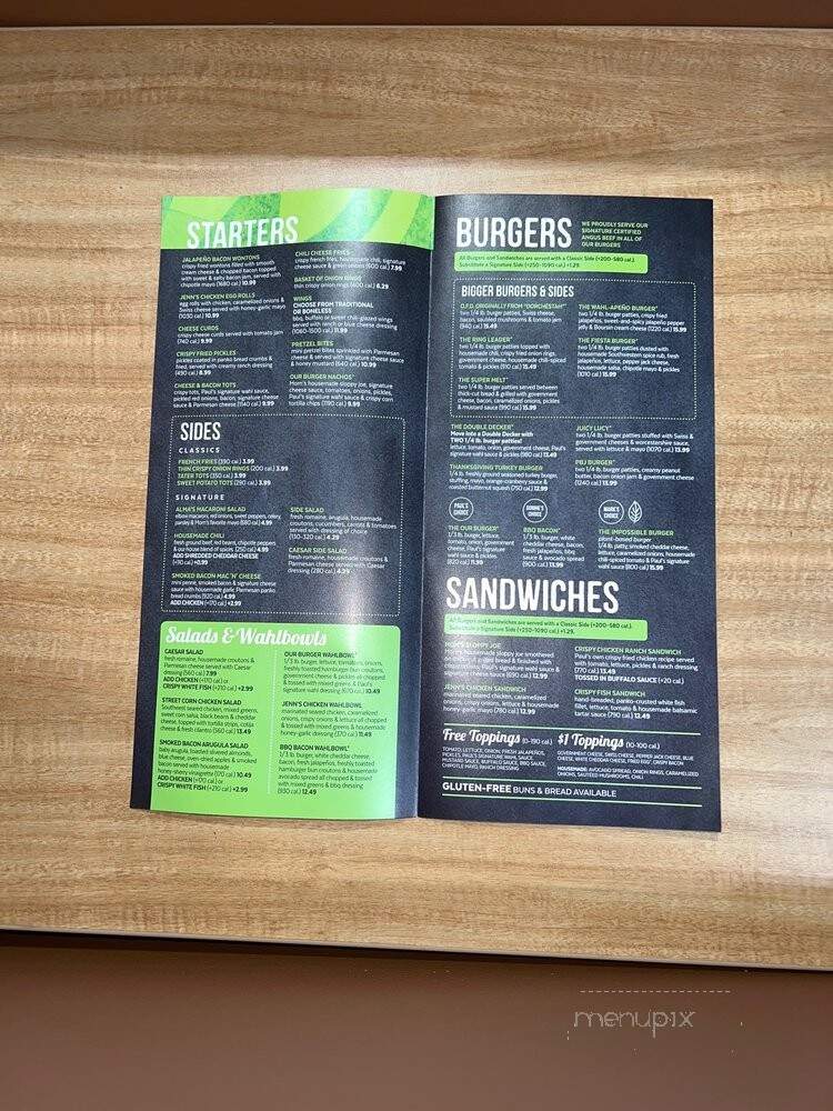Wahlburgers - Springfield, MO menu_pic