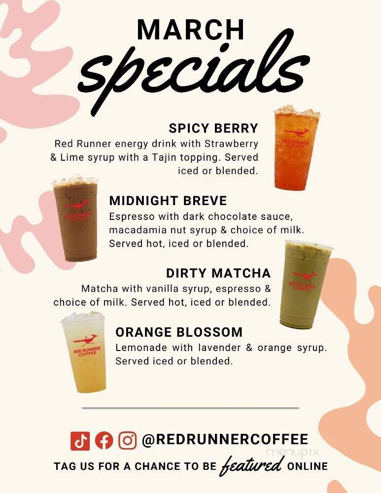 Red Runner Coffee - San Antonio, TX menu_pic