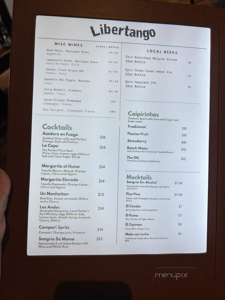 Libertango Steakhouse - Sandy, UT menu_pic