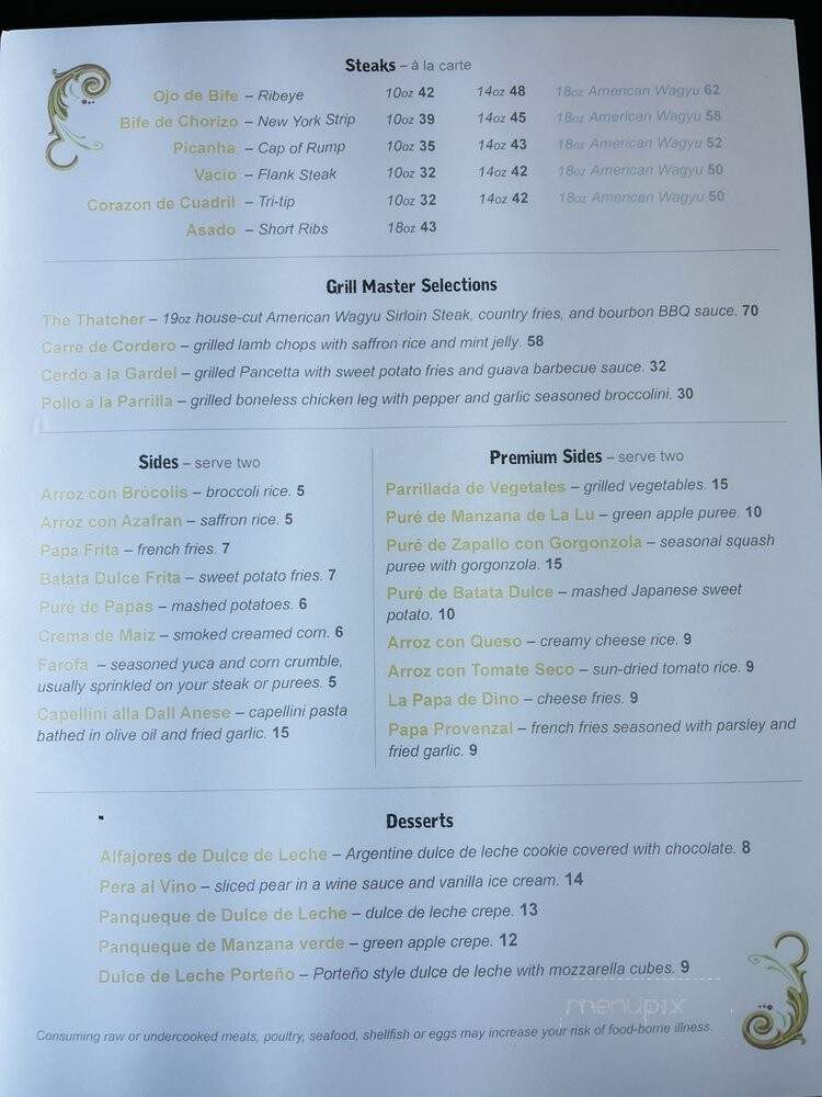 Libertango Steakhouse - Sandy, UT menu_pic