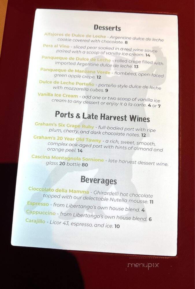 Libertango Steakhouse - Sandy, UT menu_pic