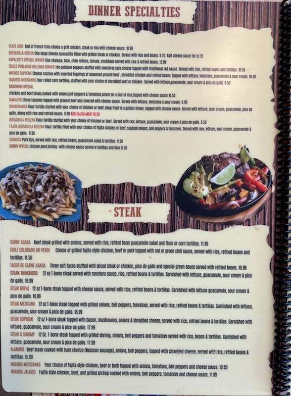 Nopalitos Grill - Harrison, AR menu_pic