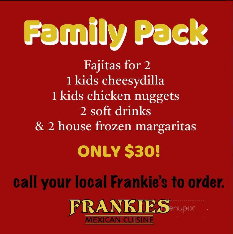 Frankies Mexican Cuisine - Sachse, TX menu_pic