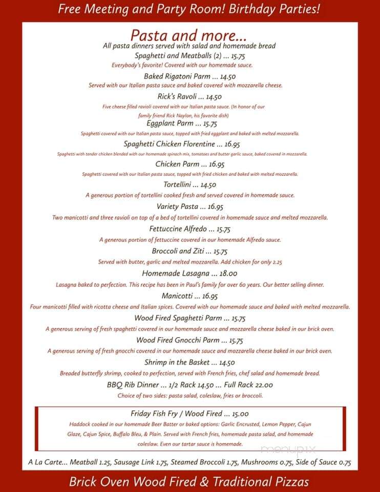 Gianni Mazia's on Main - Clarence, NY menu_pic